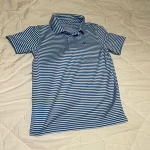 Vineyard vines performance polo, size small (8-10). Blue/white stripe